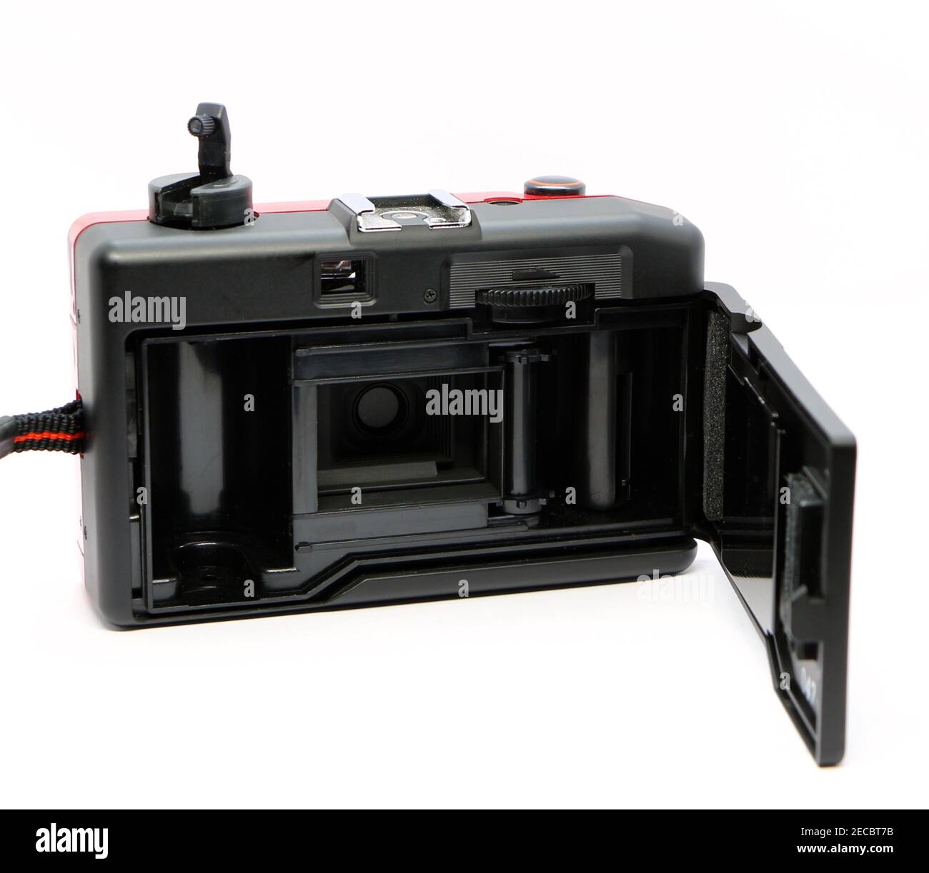 Photo of Rear view and open showing mechanism of an old used 35mm