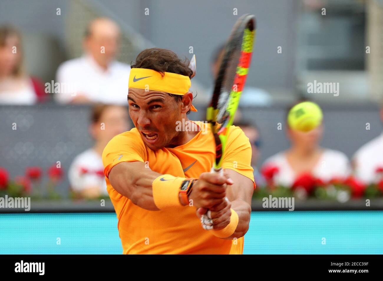 Tennis - ATP 1000 - Madrid Open - Madrid, Spain - May 11, 2018 Spain's  Rafael Nadal in action during the quarter final match against Austria's  Dominic Thiem REUTERS/Sergio Perez Stock Photo - Alamy