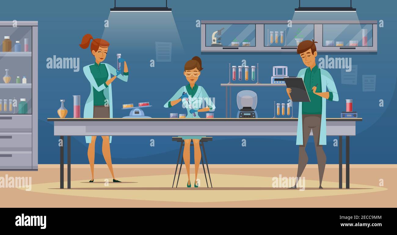 Laboratory assistants work in scientific medical chemical or biological