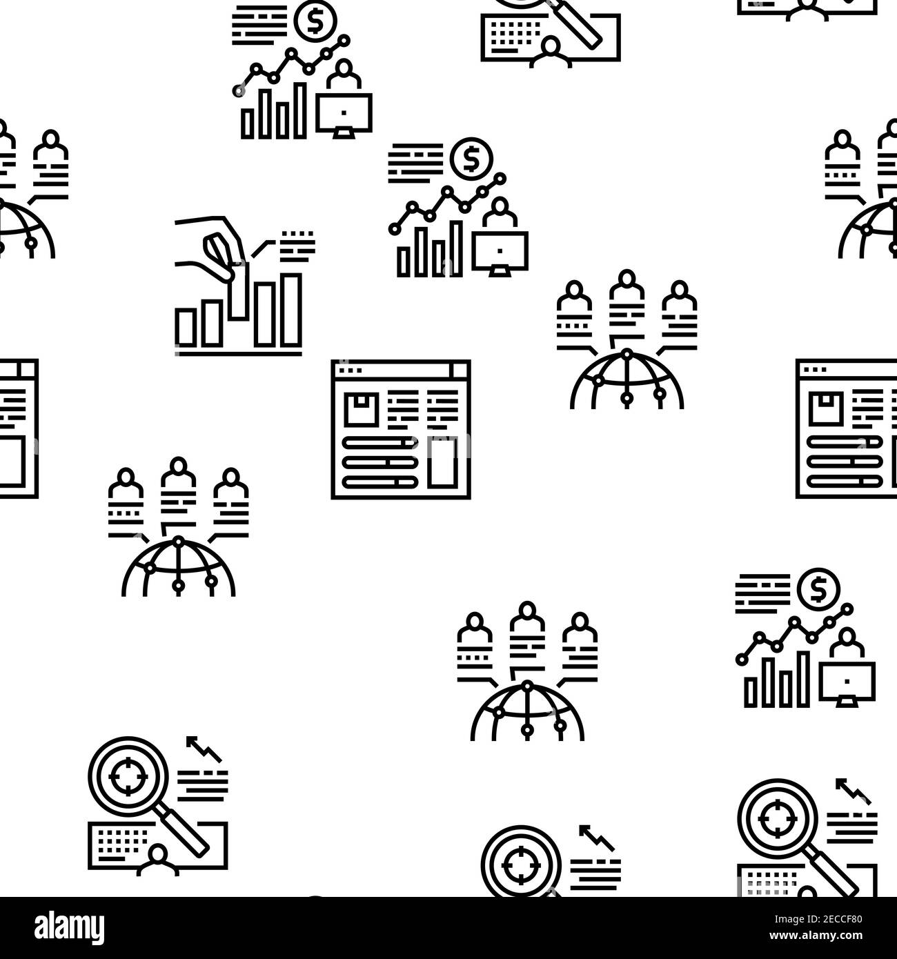 Market Research And Analysis Icons Set Vector Stock Vector Image & Art ...