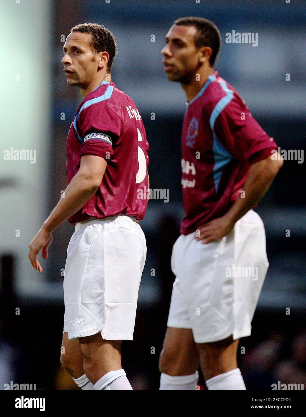 Football Tony Carr Testimonial West Ham United V Academy All Star Xi Upton Park 5 5 10 Rio Ferdinand L And Anton Ferdinand In Action For Academy All Stars Mandatory Credit