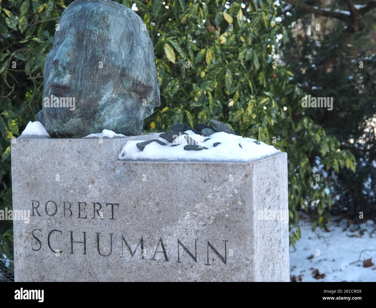 Sculpture of Robert Schumann in Duesseldorf Stock Photo