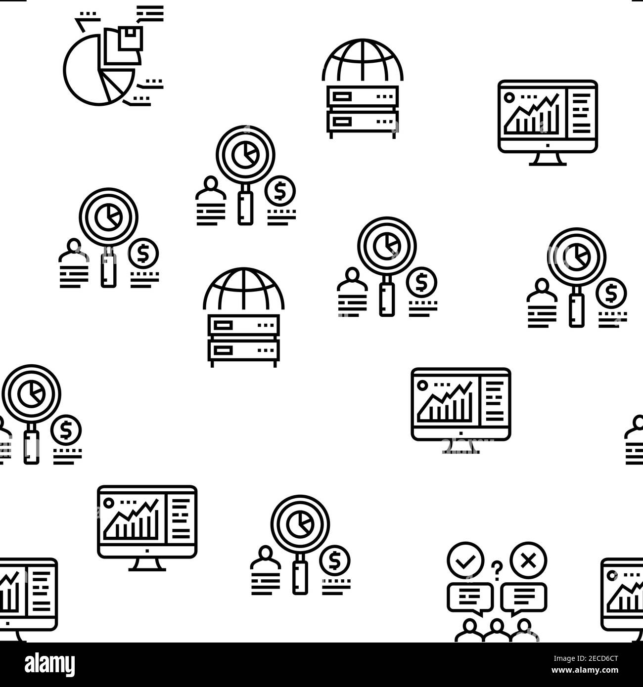 Market Research And Analysis Icons Set Vector Stock Vector Image & Art ...