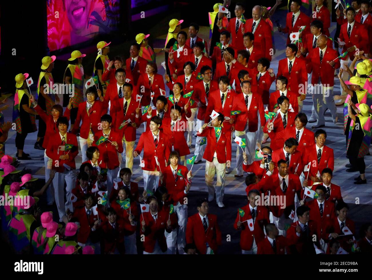 2016 Rio Olympics - Opening ceremony - Maracana - Rio de Janeiro, Brazil - 05/08/2016. Japan's (JPN) team arrives for the opening ceremony. REUTERS/Mike Blake FOR EDITORIAL USE ONLY. NOT FOR SALE FOR MARKETING OR ADVERTISING CAMPAIGNS.     Picture Supplied by Action Images Stock Photo