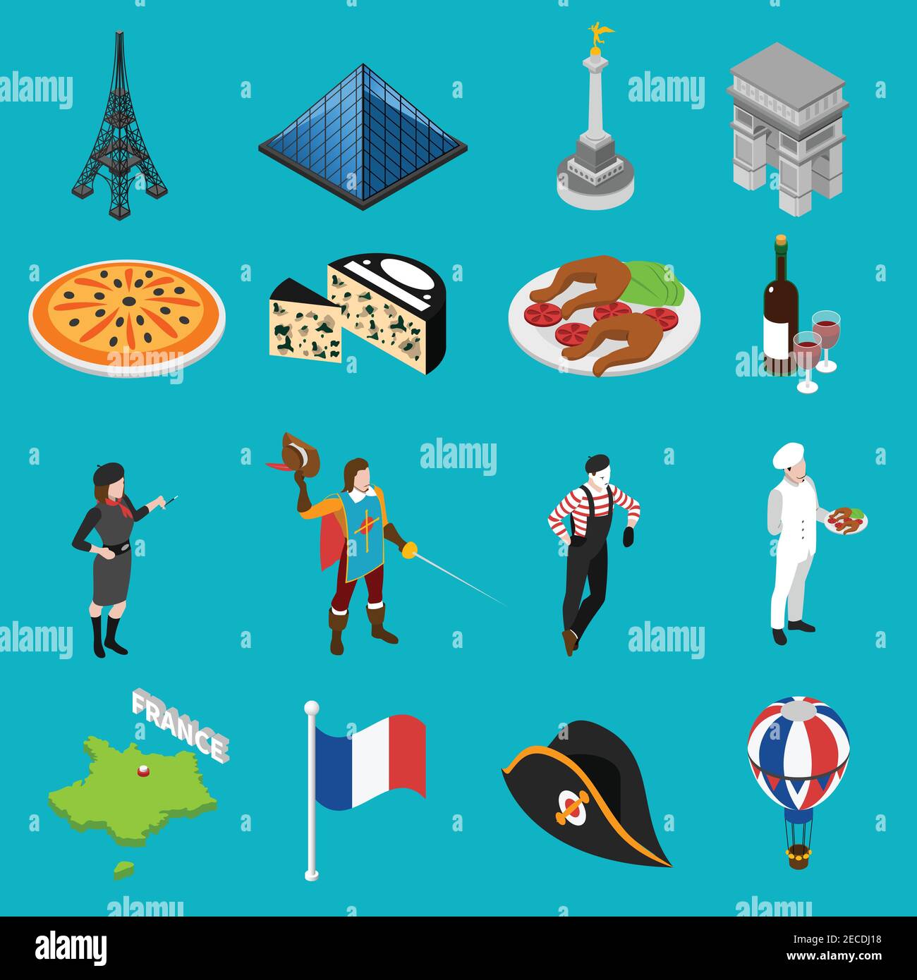 Map of french landmarks hires stock photography and images Alamy