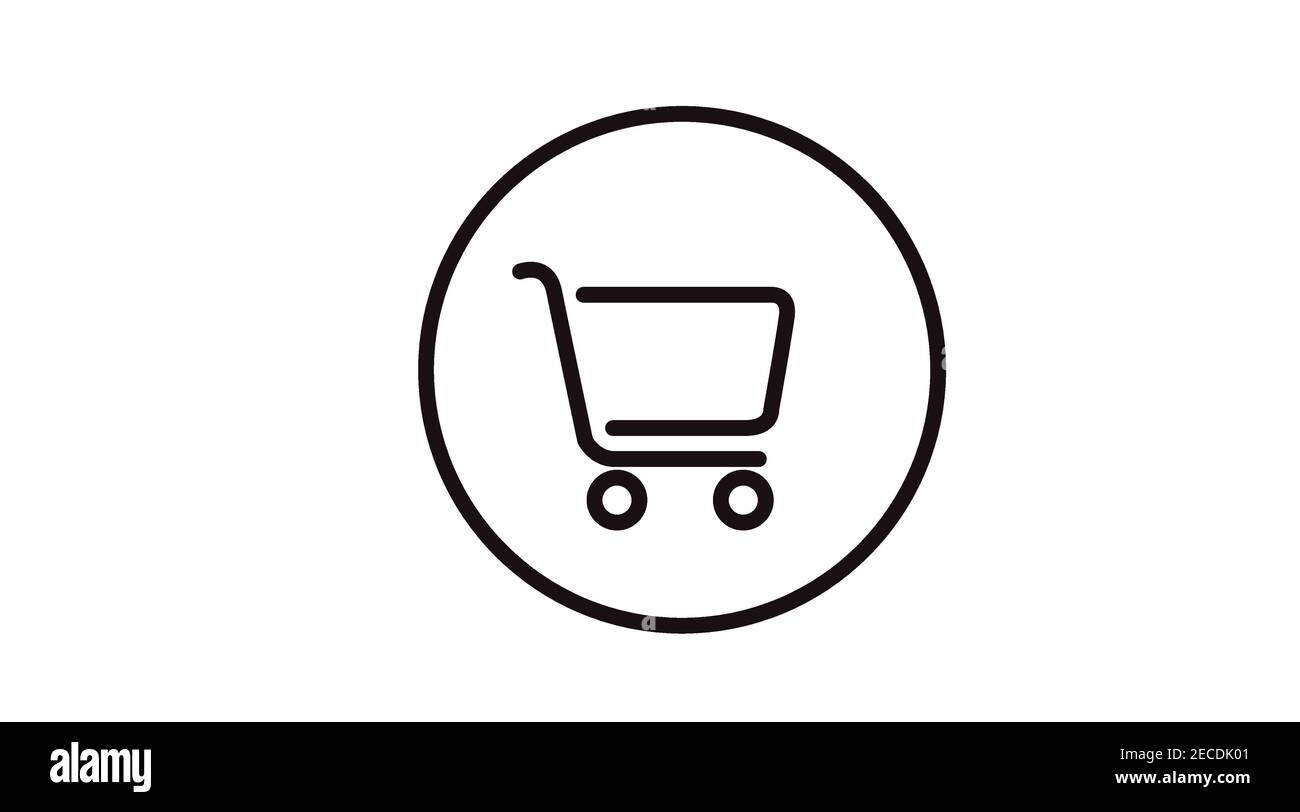 Black and White Shopping Cart Icon. Vector Isolated Illustration of a ...