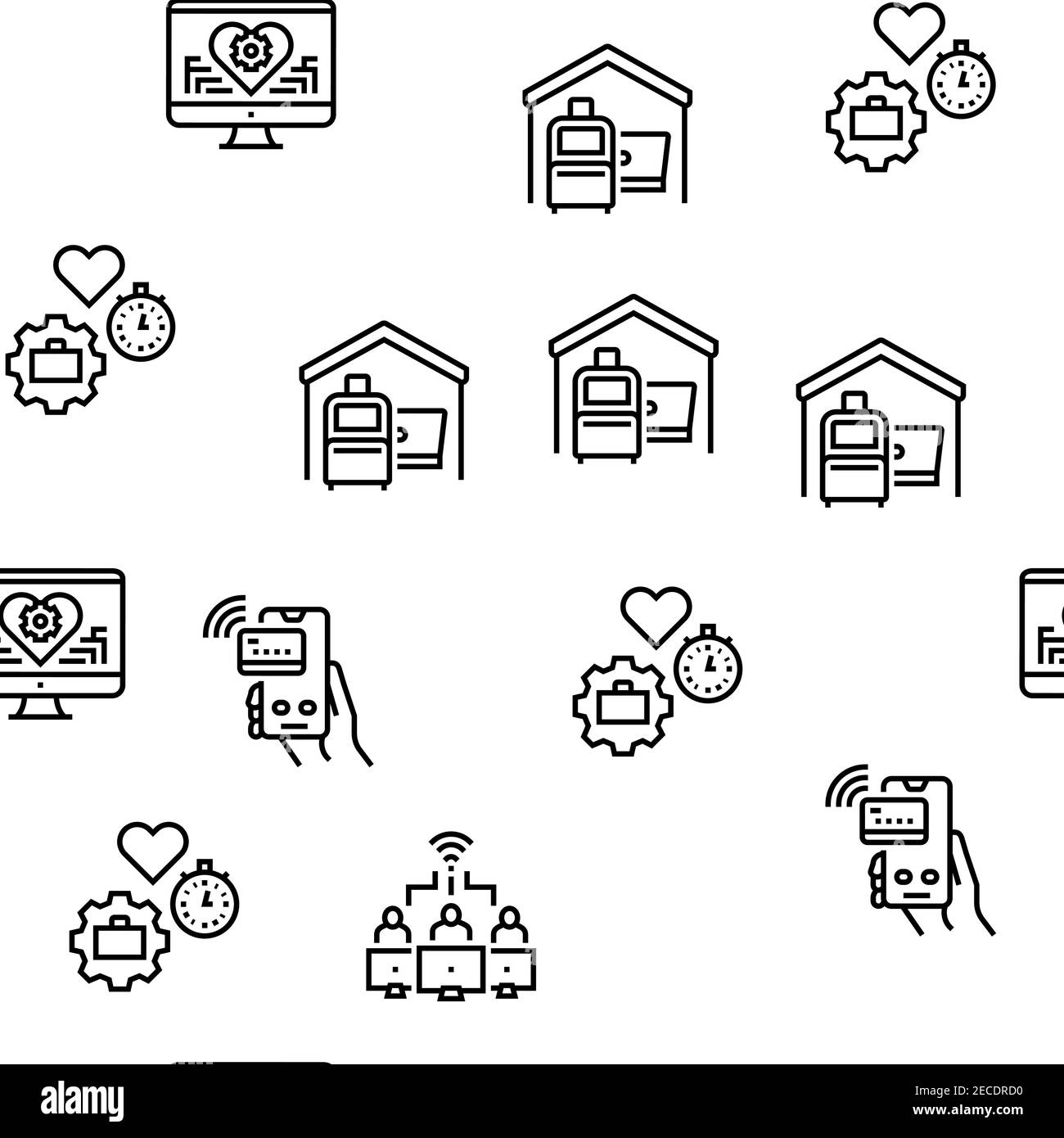 Digital Nomad Worker Vector Seamless Pattern Stock Vector Image & Art ...