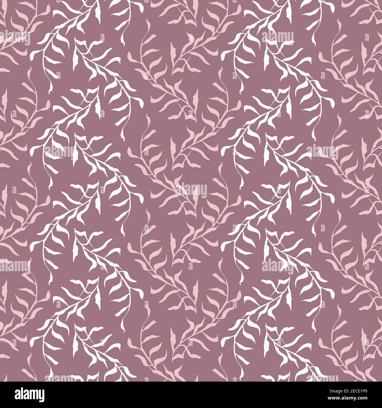 botanical seamless vector pattern in muted pink Stock Vector