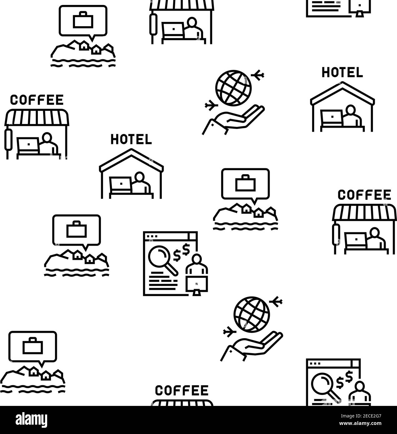 Digital Nomad Worker Vector Seamless Pattern Stock Vector Image & Art ...