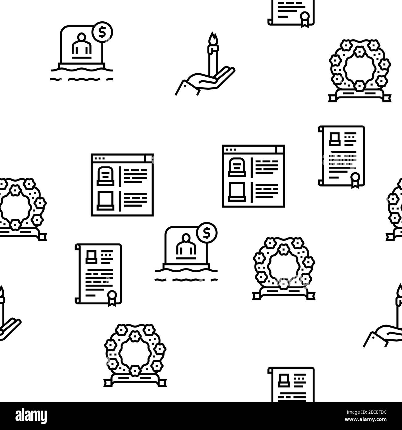Funeral Burial Service Vector Seamless Pattern Stock Vector Image & Art ...