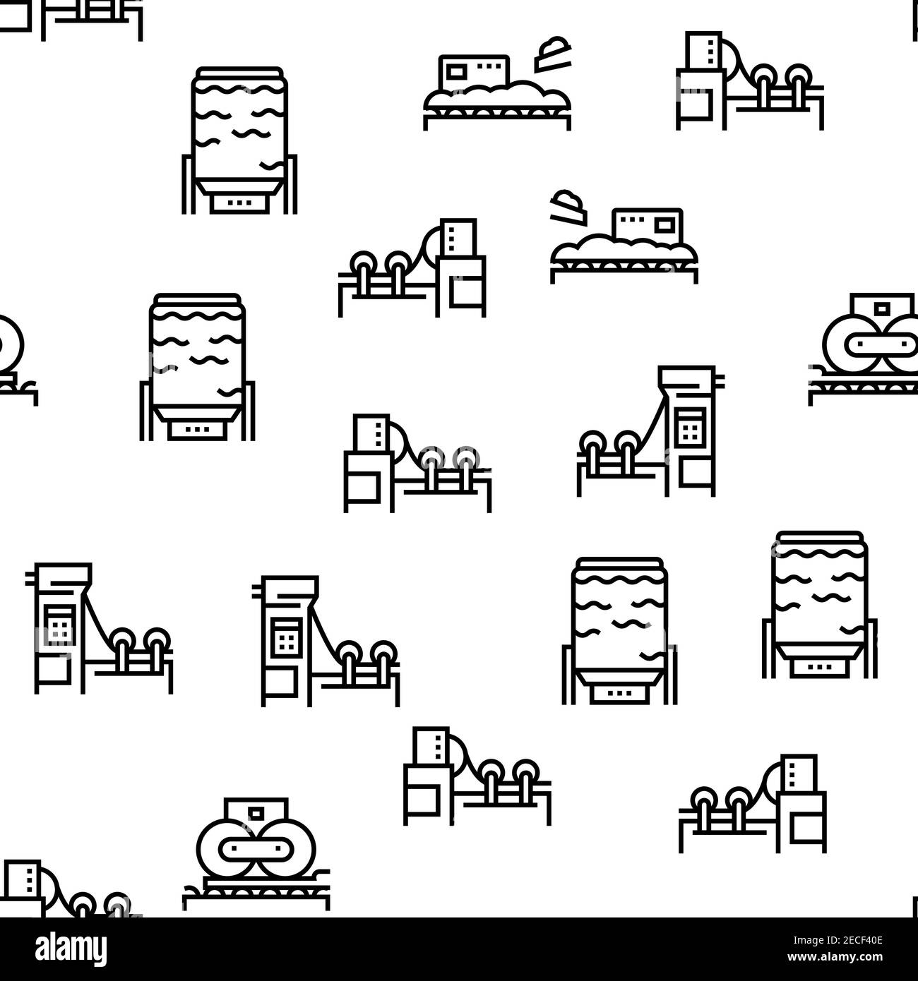 Paper Production Plant Vector Seamless Pattern Stock Vector Image & Art ...