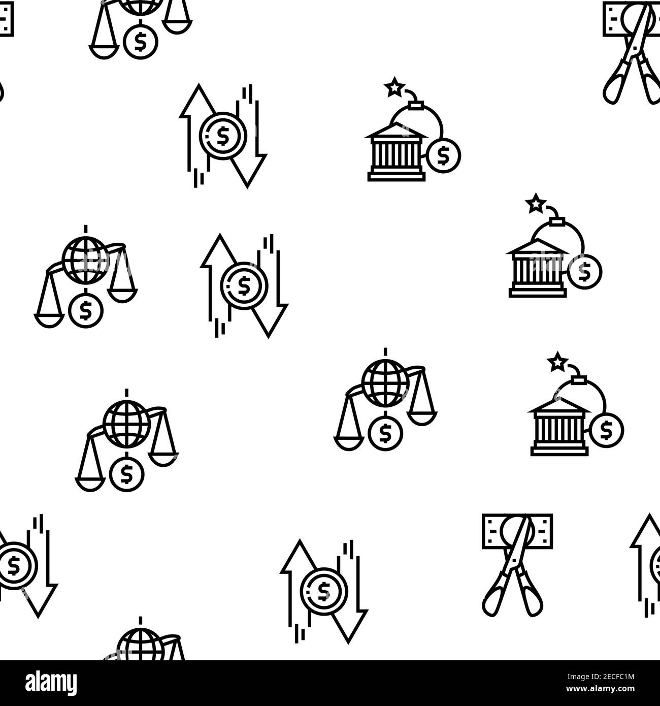 World Financial Crisis Vector Seamless Pattern Stock Vector Image & Art ...