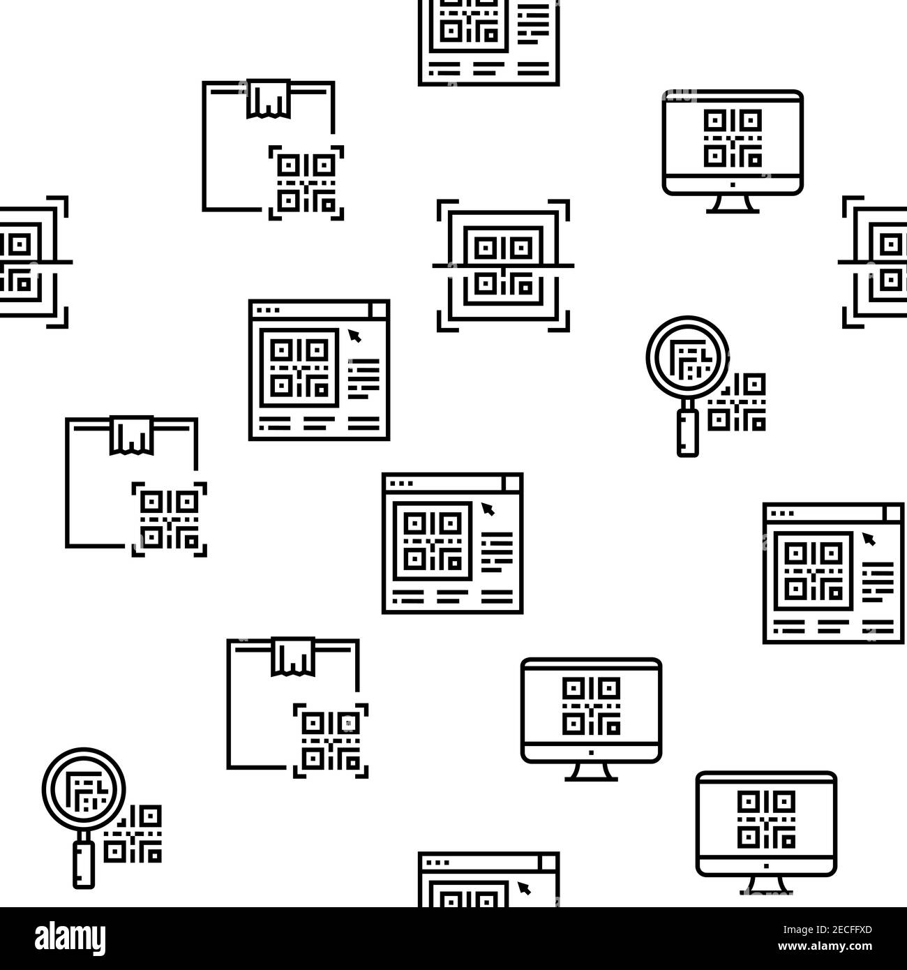 Qr Code Identification Vector Seamless Pattern Stock Vector Image & Art ...