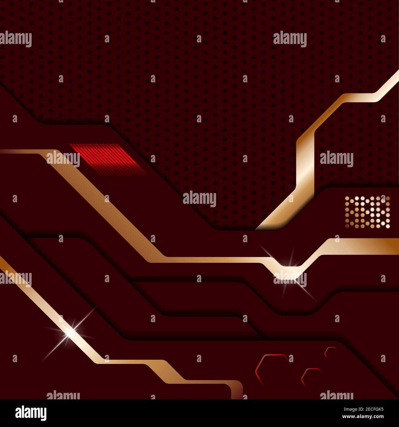 Abstract modern dark red metallic background. Scifi techno style