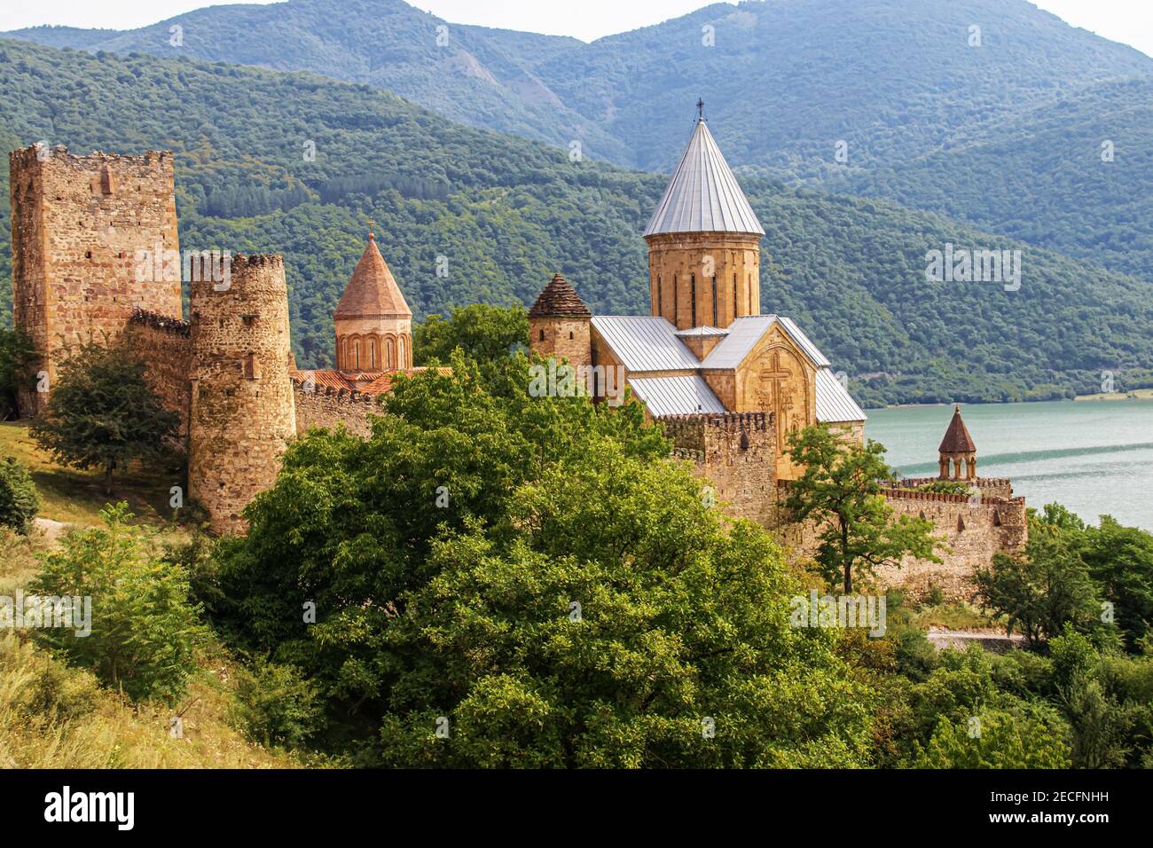 Jvari Monastery - sixth-century Georgian Orthodox monastery near Mtskheta in eastern Georgia - UNESCO World Heritage site Stock Photo
