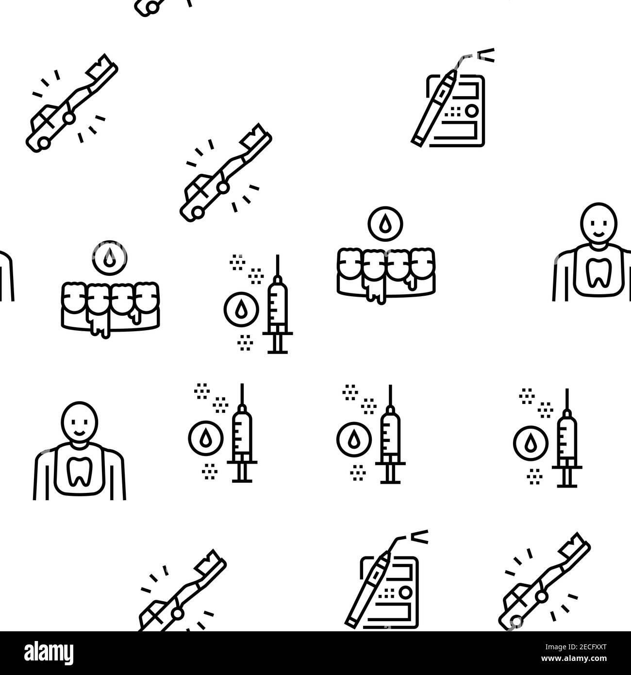 Children Dentist Dental Care Icons Set Vector Stock Vector Image & Art ...