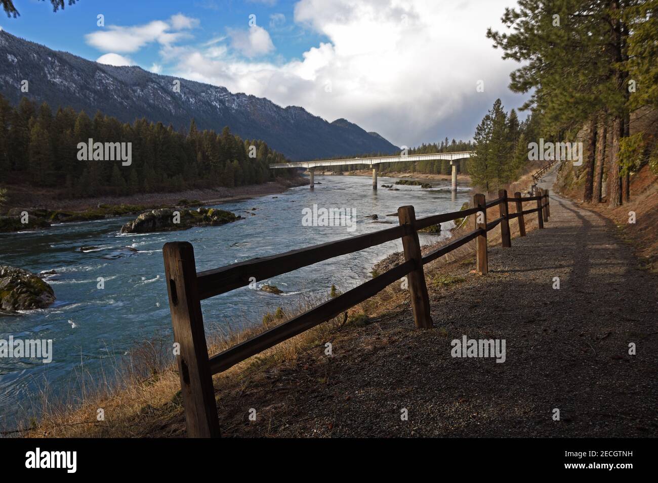Thompson Falls Trail that runs along the lower Clark Fork River