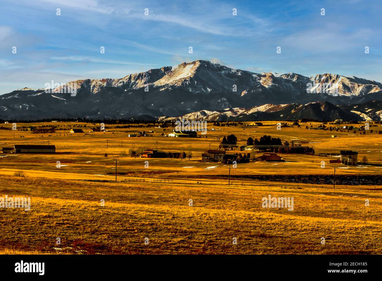 Pikes Peak in Colorado Springs Stock Photo