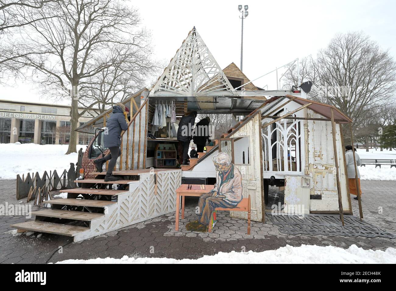 Mobile sculpture and public artwork “Swoon The House Our Family Built