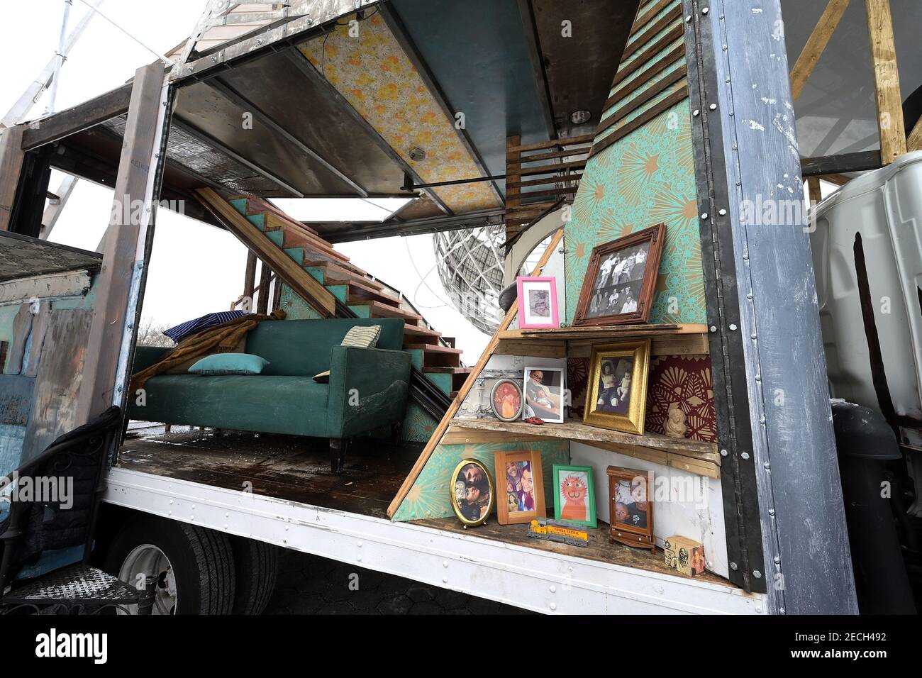 Mobile sculpture and public artwork “Swoon The House Our Family Built