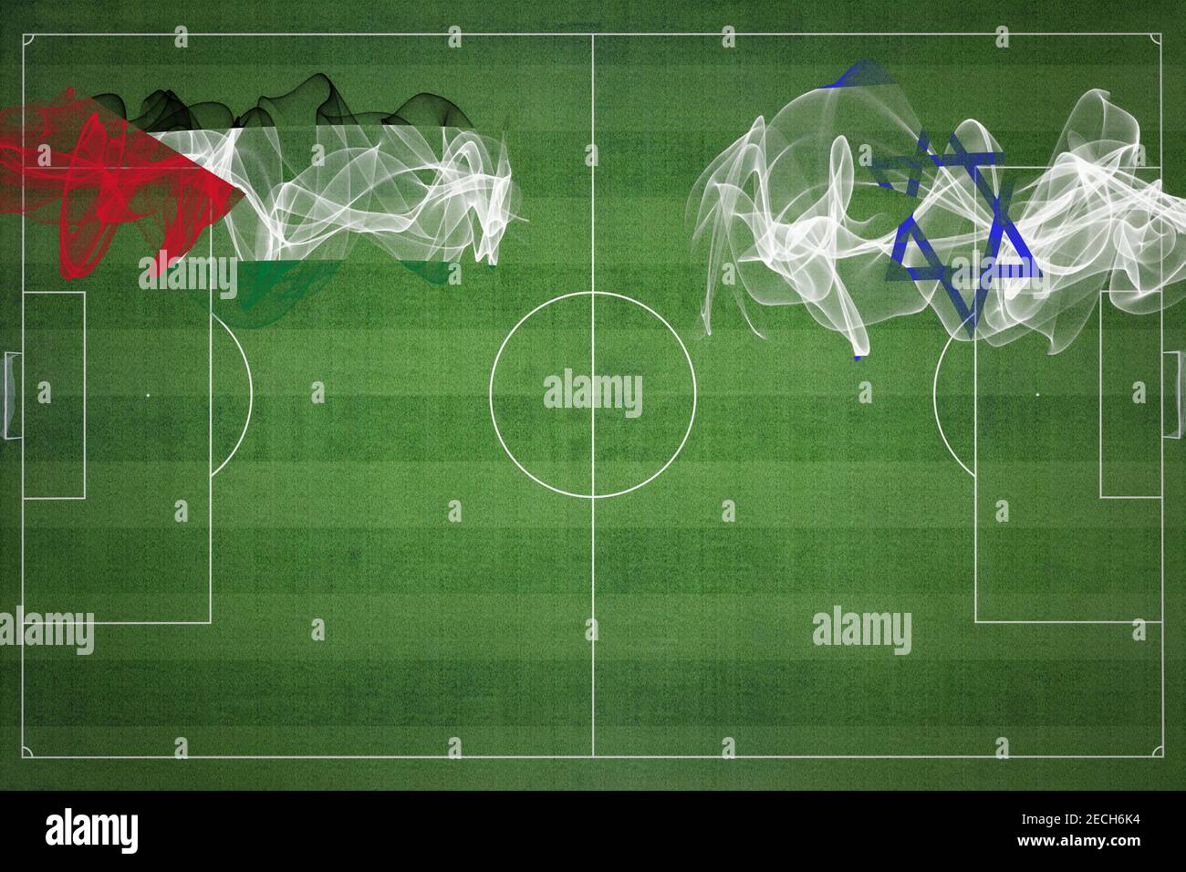 Palestine vs Israel Soccer Match, national colors, national flags