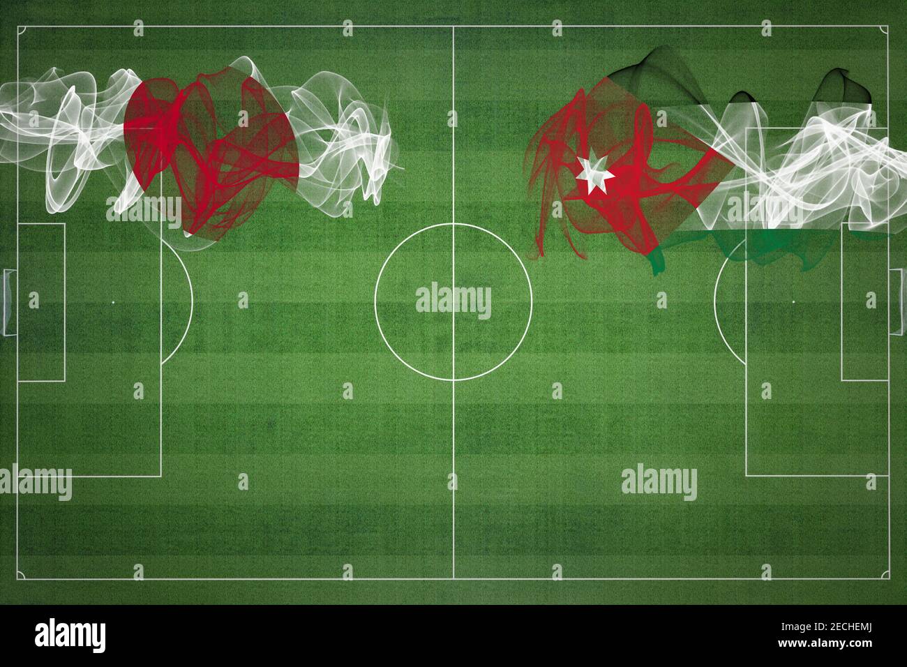 Japan vs Jordan Soccer Match, national colors, national flags, soccer