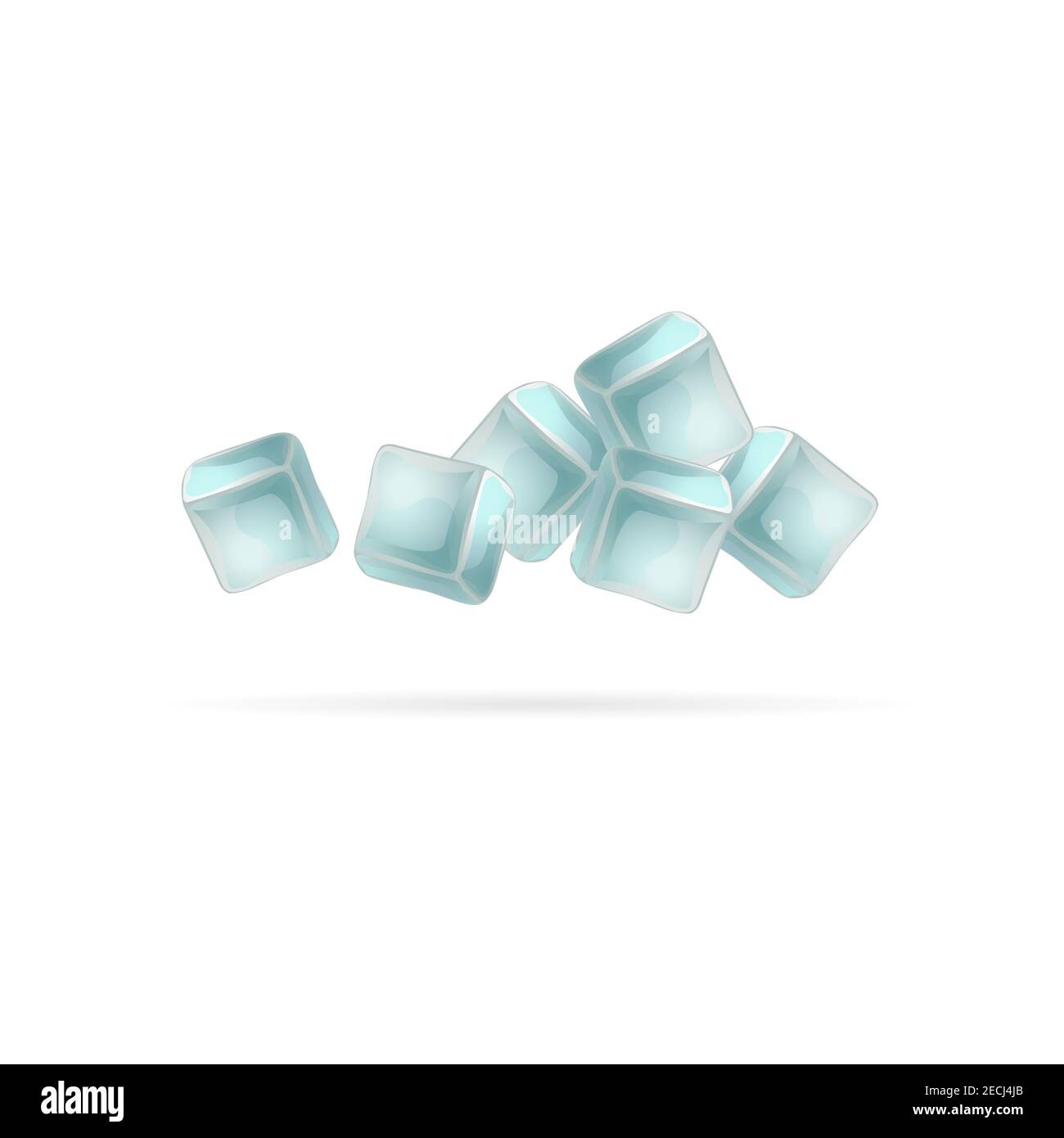 Ice cubes in a flat style. Vector illustration on white background Stock Vector