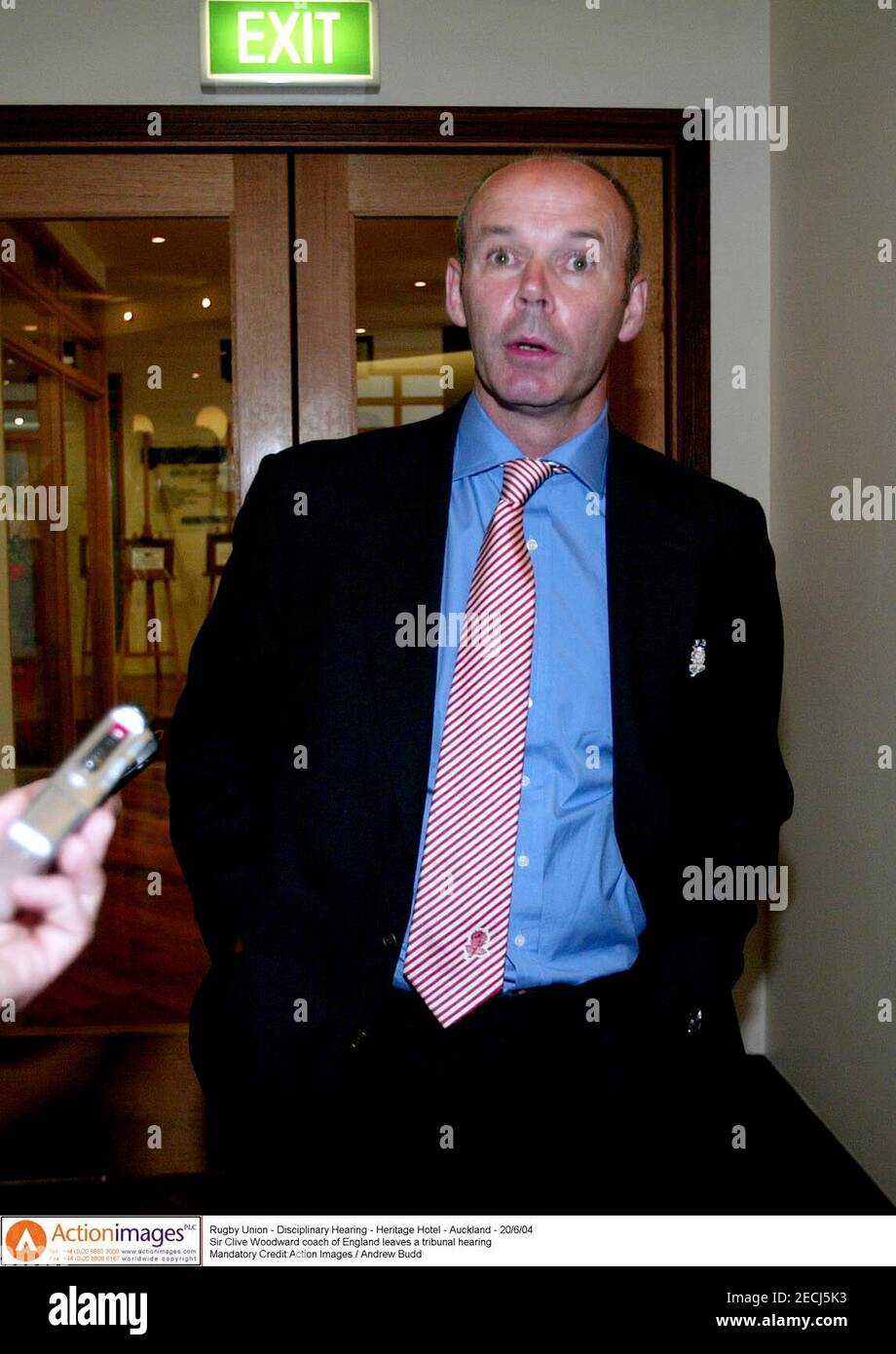 Rugby Union - Disciplinary Hearing - Heritage Hotel - Auckland - 20/6/04  Sir Clive Woodward coach of England leaves a tribunal hearing  Mandatory Credit:Action Images / Andrew Budd Stock Photo