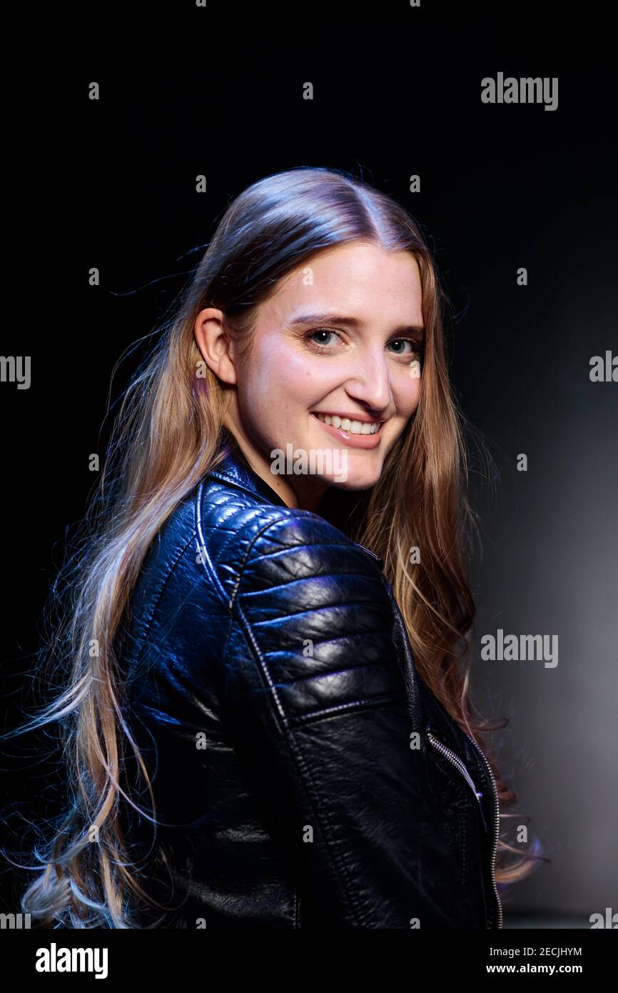 Rust, Germany. 13th Feb, 2021. Sabrina Reitz, reigning Miss Rhineland-Palatinate, stands during a photo shoot in the preparation phase before the final of the Miss Germany contest in the Europa-Park-Arena. The finalists spend the days before the final together in Rust. Credit: Hauke-Christian Dittrich/dpa/Alamy Live News Stock Photo