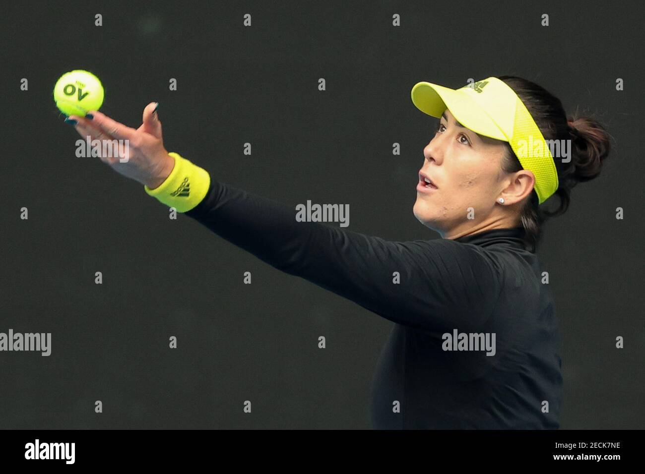 February 14, 2021: 14th seed Garbiñe MUGURUZA of Spain in action