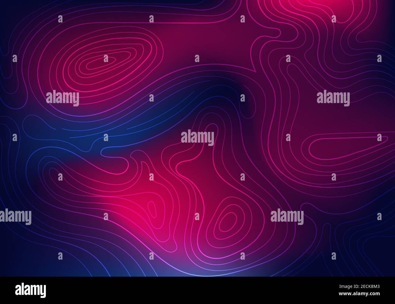 Abstract topographic vibrant gradient color background. Liquid wavy pattern lines texture. Vector illustration Stock Vector