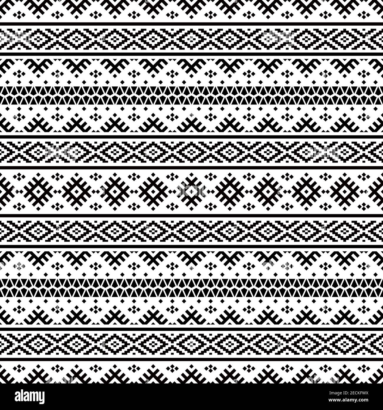 Geometric seamless ethnic pattern texture design background in black ...