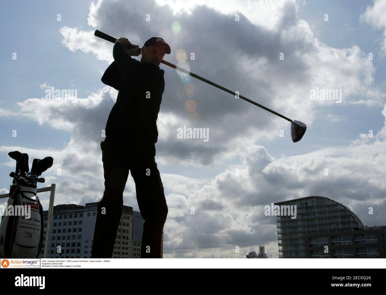 Golf - Floating Golf Green - 2005 London Golf Show - Excel Centre - 19/4/05  England's Jeremy Dale Mandatory Credit: Action Images / Lee Mills Stock  Photo - Alamy