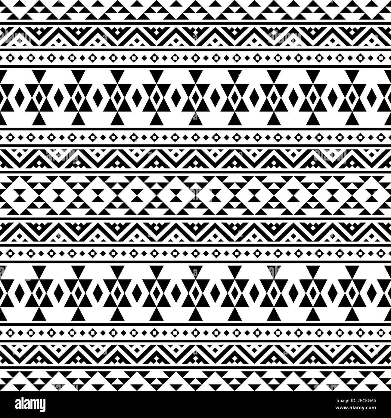 Geometric seamless ethnic pattern texture design background in black ...