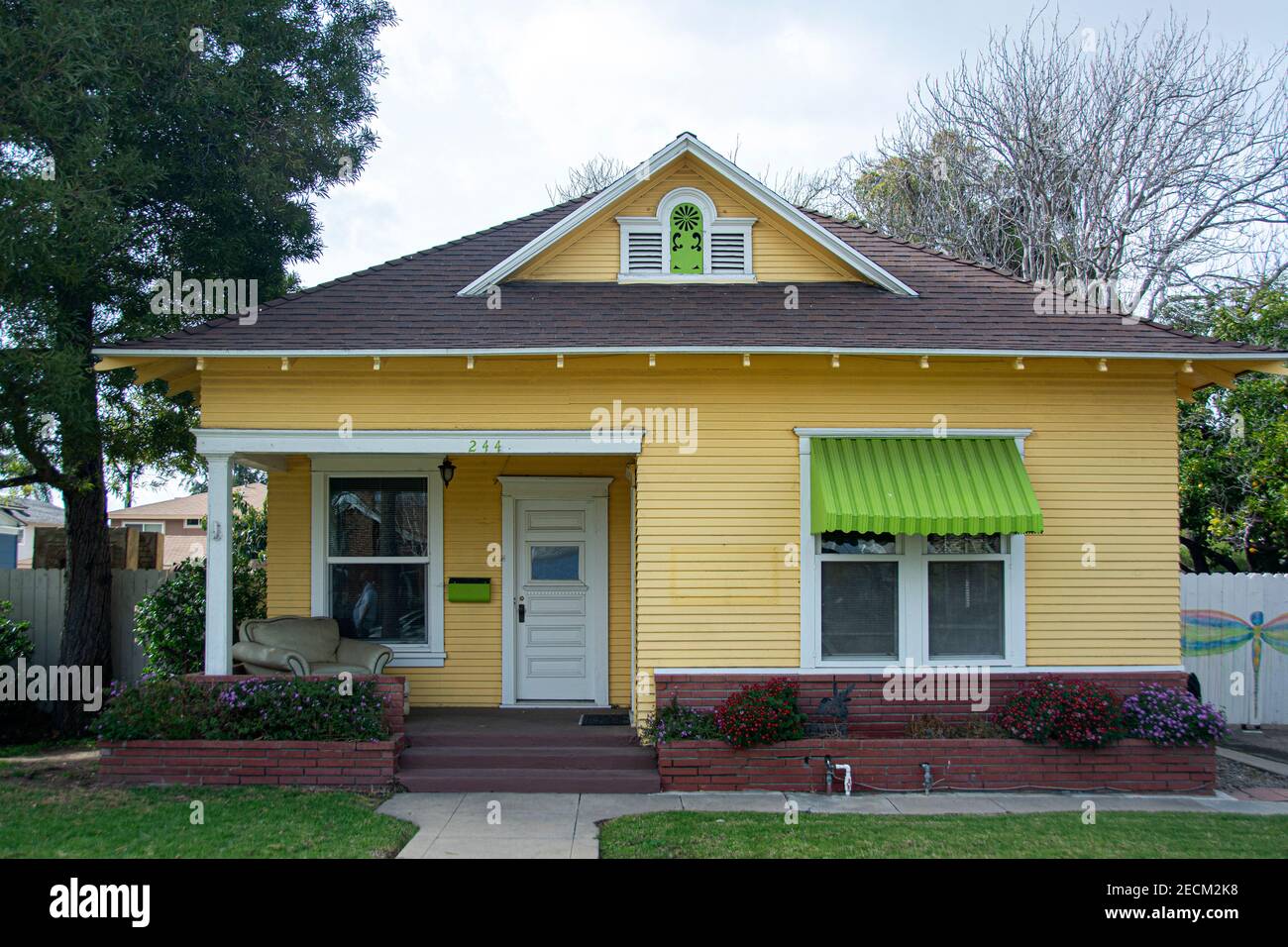 An example of the Cottage/Bungalow architectural style, Orange, California, USA Stock Photo
