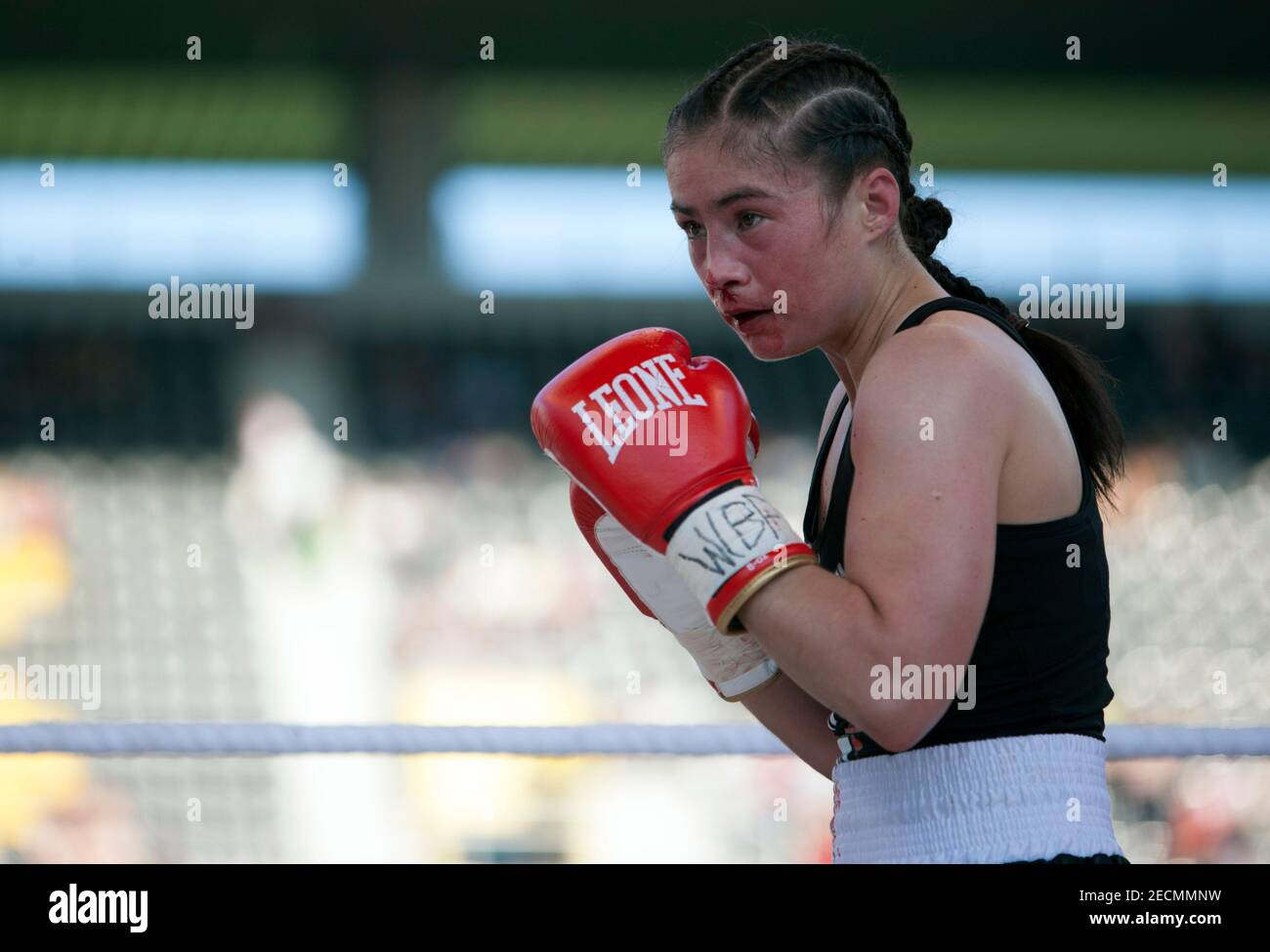 Heavyweight World Championship Fight Klitschko vs Thompson Bern Switzerland  2012 July Aniya Seki Women's Boxing Fight Stock Photo - Alamy