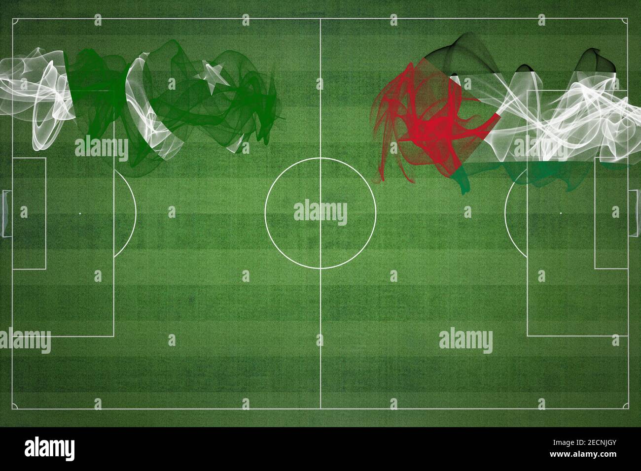 Pakistan vs Palestine Soccer Match, national colors, national flags