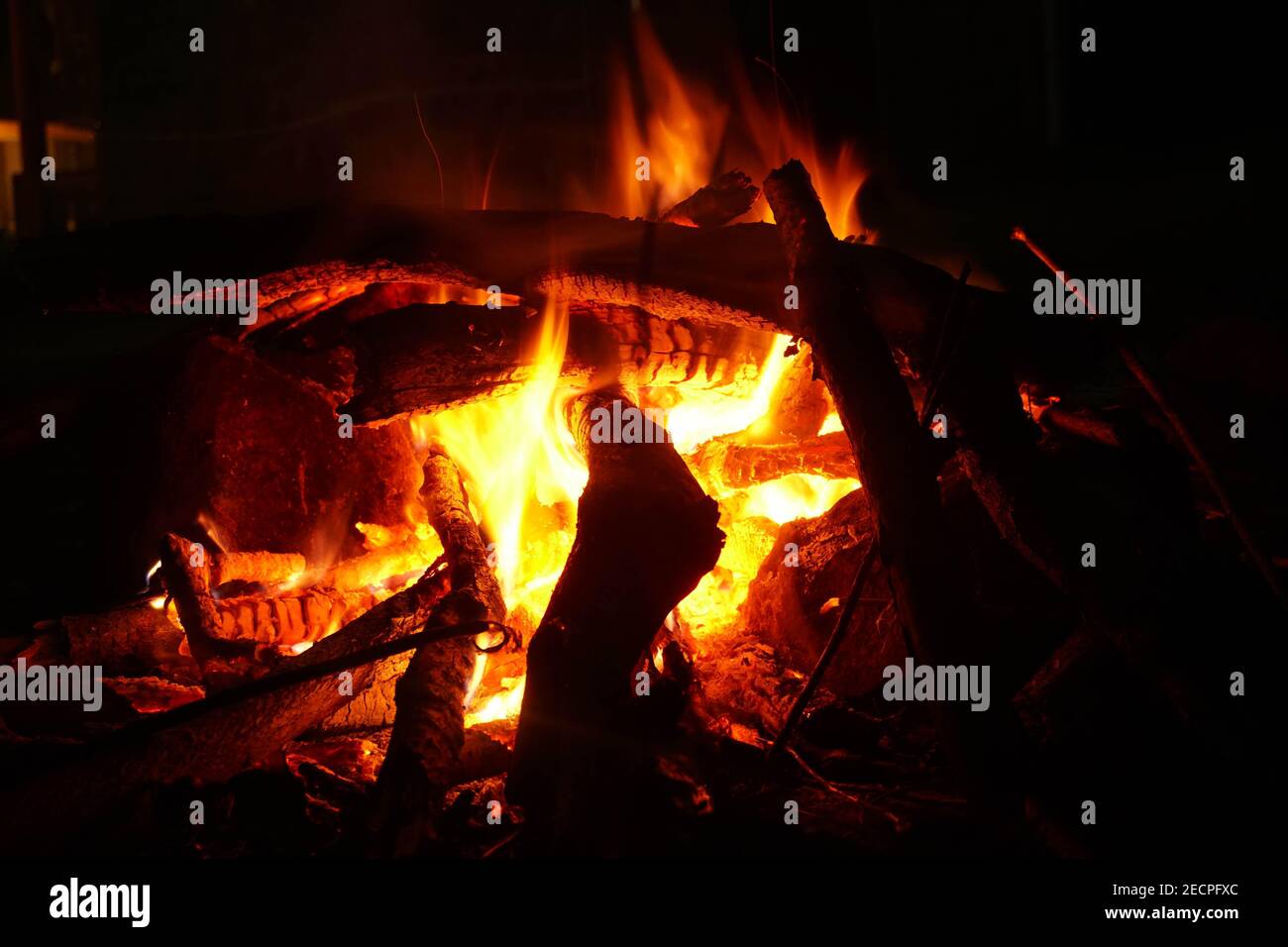 burning wood fire in fireplace Stock Photo Alamy