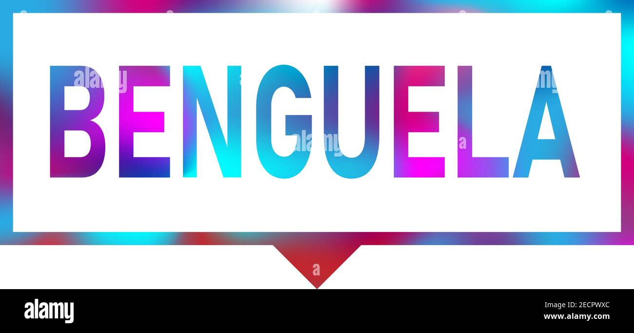 Benguela city speech bubble color sign Angola. Vector illustration. Button, icon, glossy badge Stock Vector
