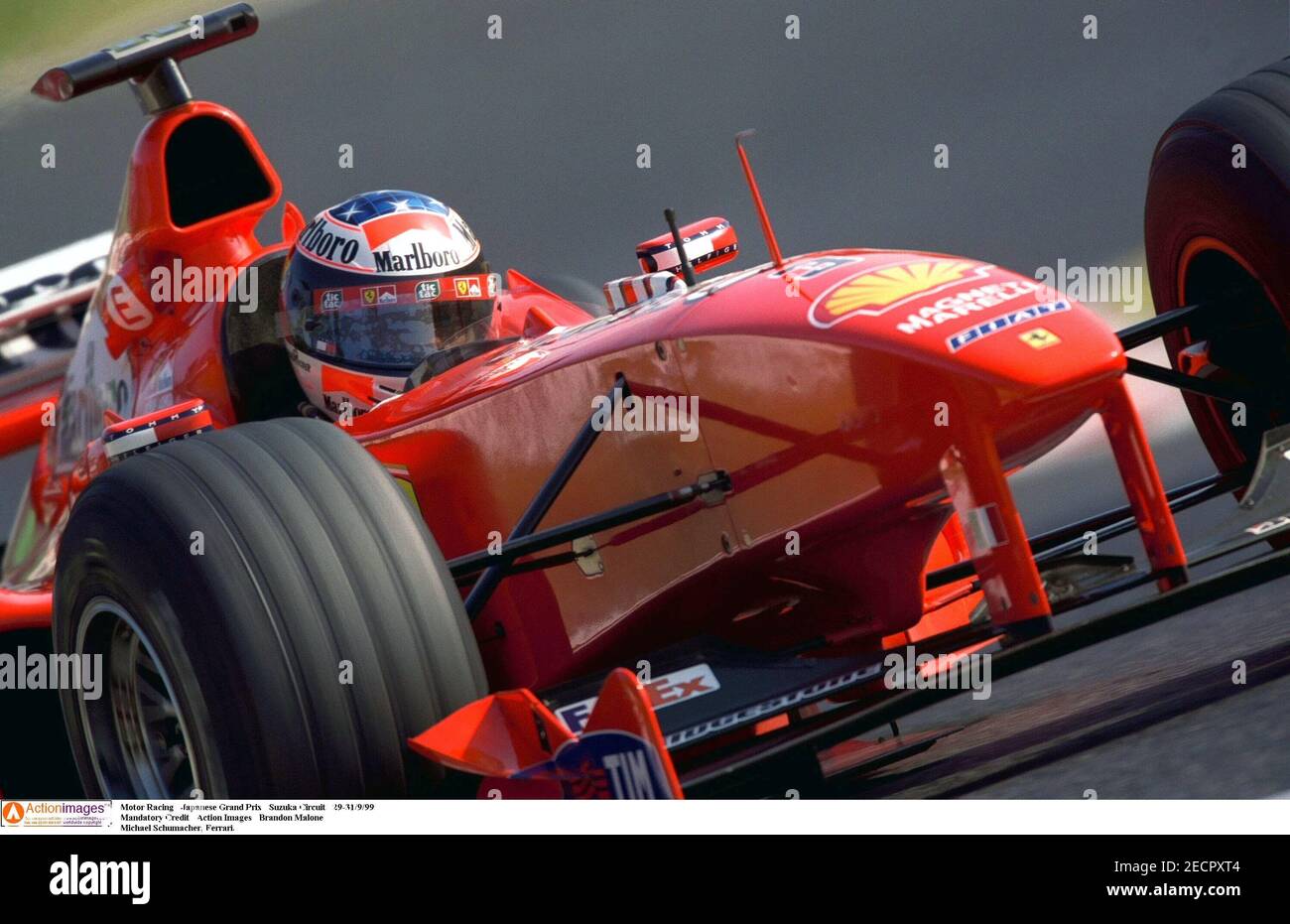 Motor Racing : Japanese Grand Prix : Suzuka Circuit : 29-31/9/99 Mandatory  Credit : Action Images / Brandon Malone Michael Schumacher, Ferrari. F1  Stock Photo - Alamy