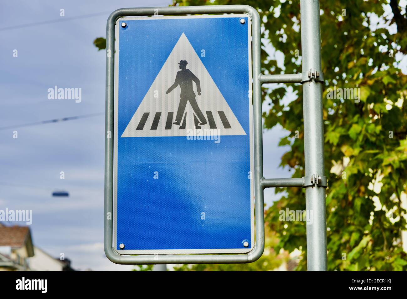 Traffic sign pedestrian crossing, Zurich, Switzerland Stock Photo Alamy