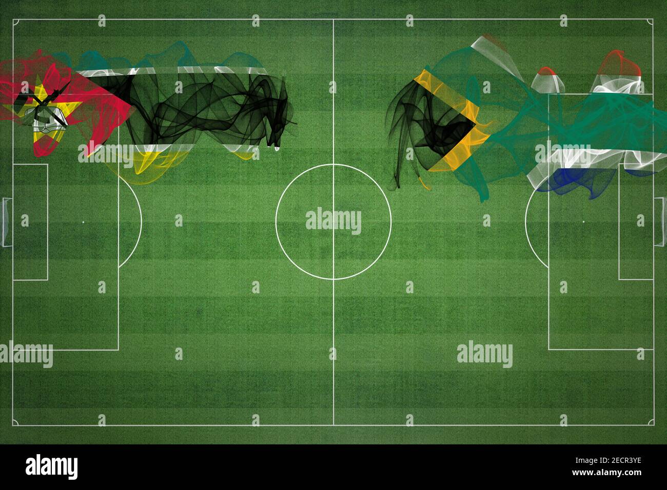 Mozambique vs South Africa Soccer Match, national colors, national
