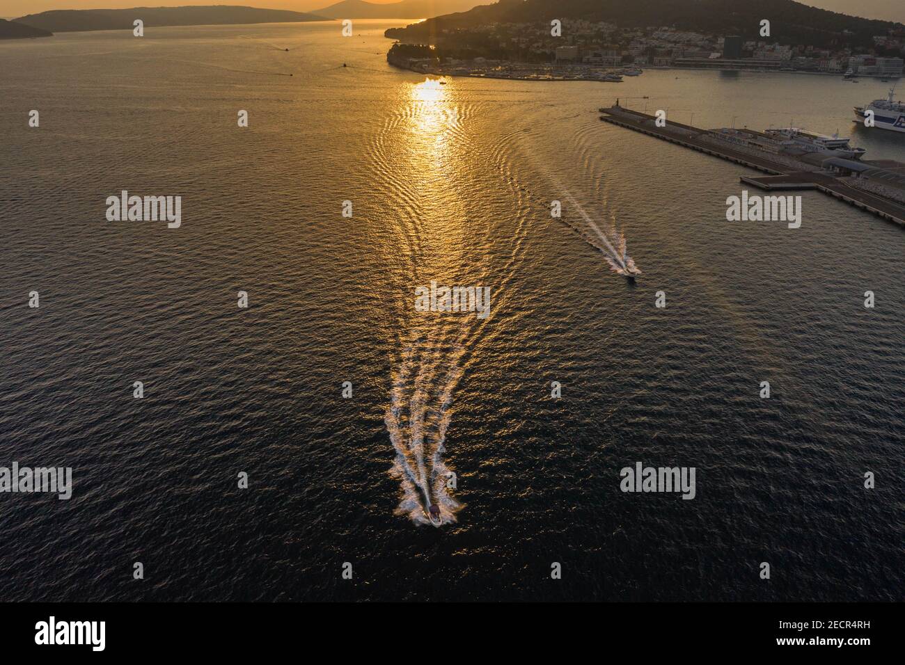 Drone shot tourist speed boat hi-res stock photography and images - Alamy