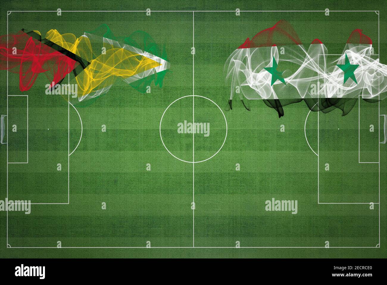 Guyana vs Syria Soccer Match, national colors, national flags, soccer