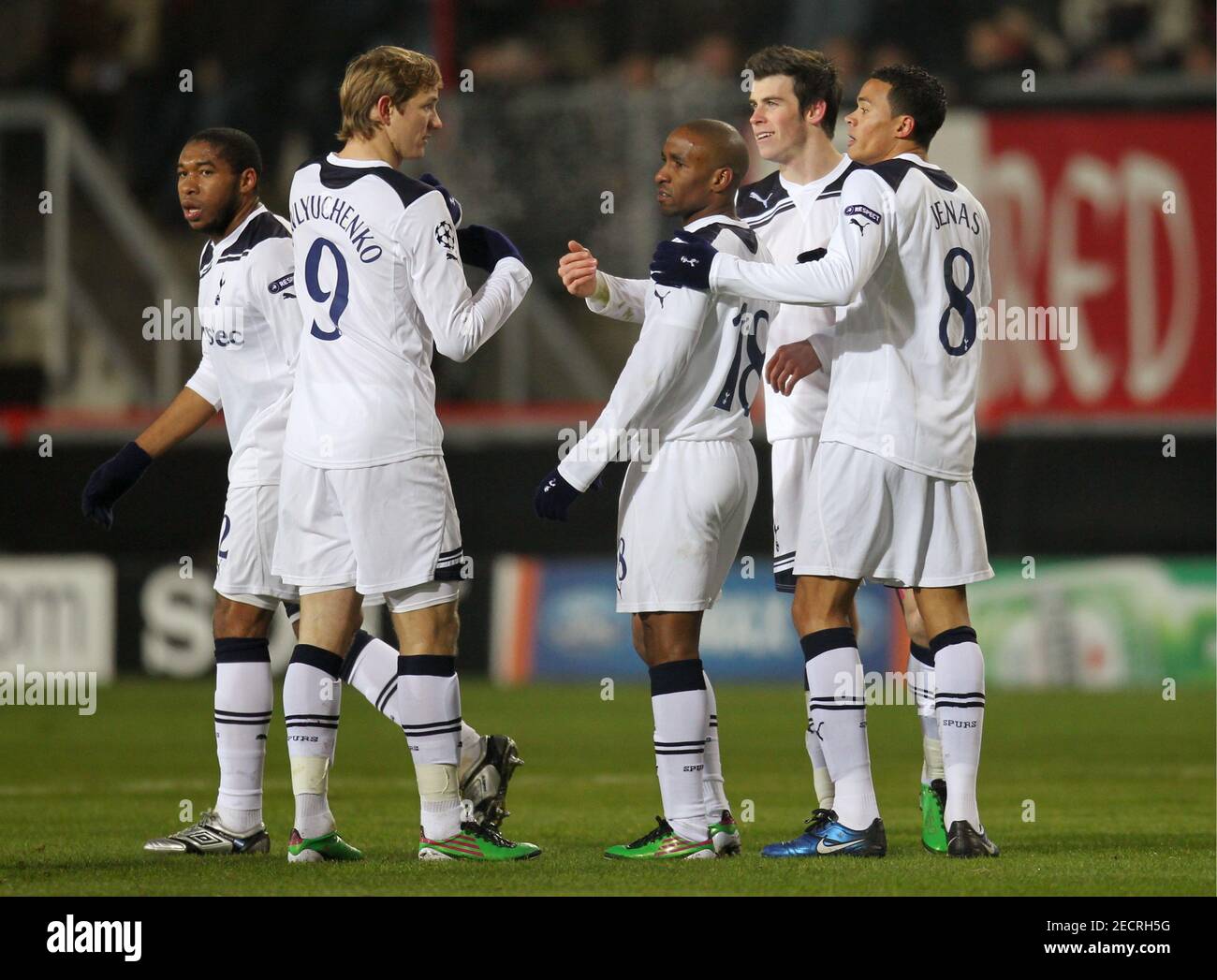 Football - FC Twente v Tottenham Hotspur UEFA Champions League Group Stage  Matchday Six Group A - De Grolsch Veste, Enschede, Holland - 10/11 -  7/12/10 (L-R) Wilson Palacios, Roman Pavlyuchenko, Jermain