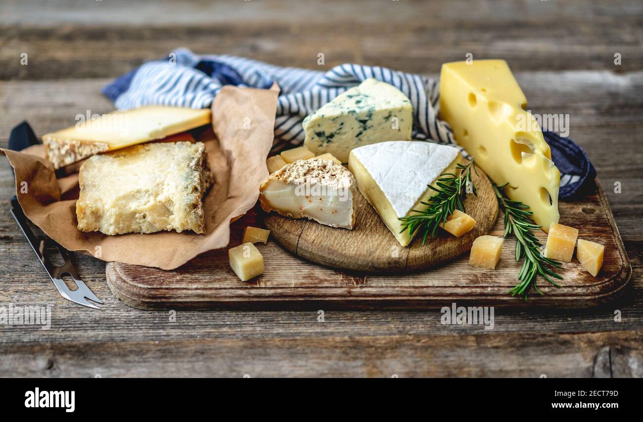Savory pieces of cheese Stock Photo