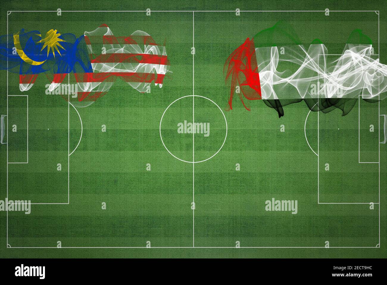 Malaysia vs United Arab Emirates Soccer Match, national colors