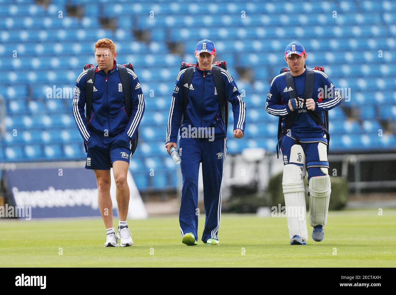 Cricket - England Nets - Headingley Carnegie - 23/5/13 England's Jonny  Bairstow (L) Joe Root and Ian Bell (R) before nets Mandatory Credit: Action  Images / Lee Smith Livepic Stock Photo - Alamy