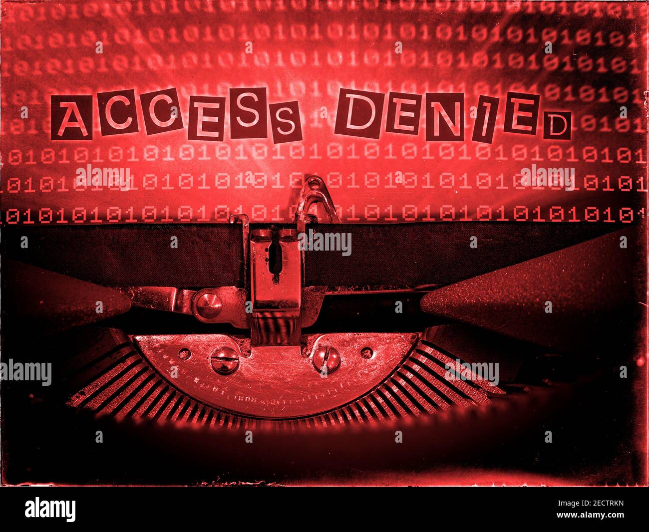Access Denied, hybrid computer typewriter Stock Photo