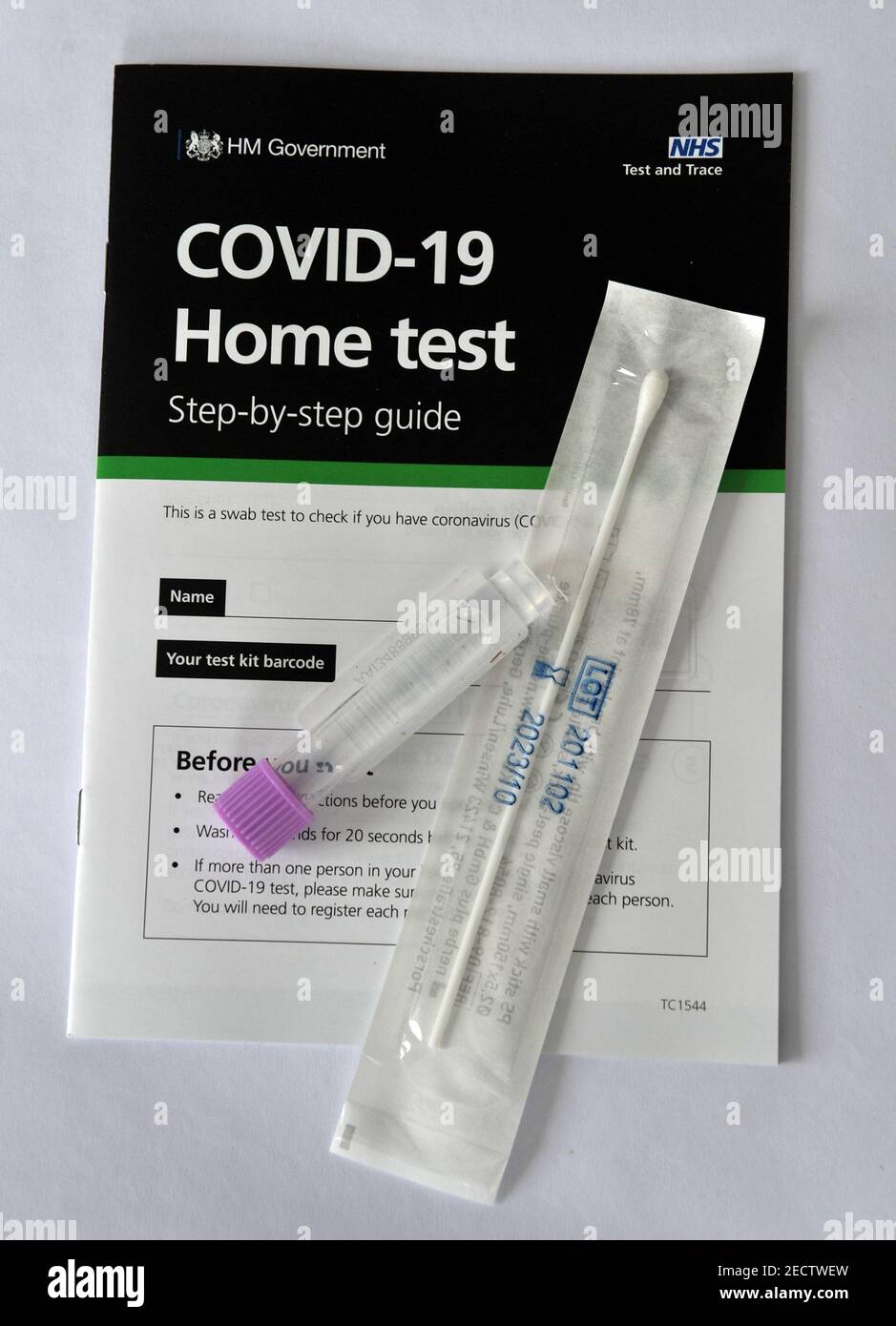 NHS free, UK COVID 19 home test kit Stock Photo